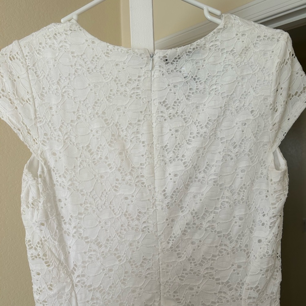 Alfani White Lace Dress, Size 6 - Picture 5 of 6
